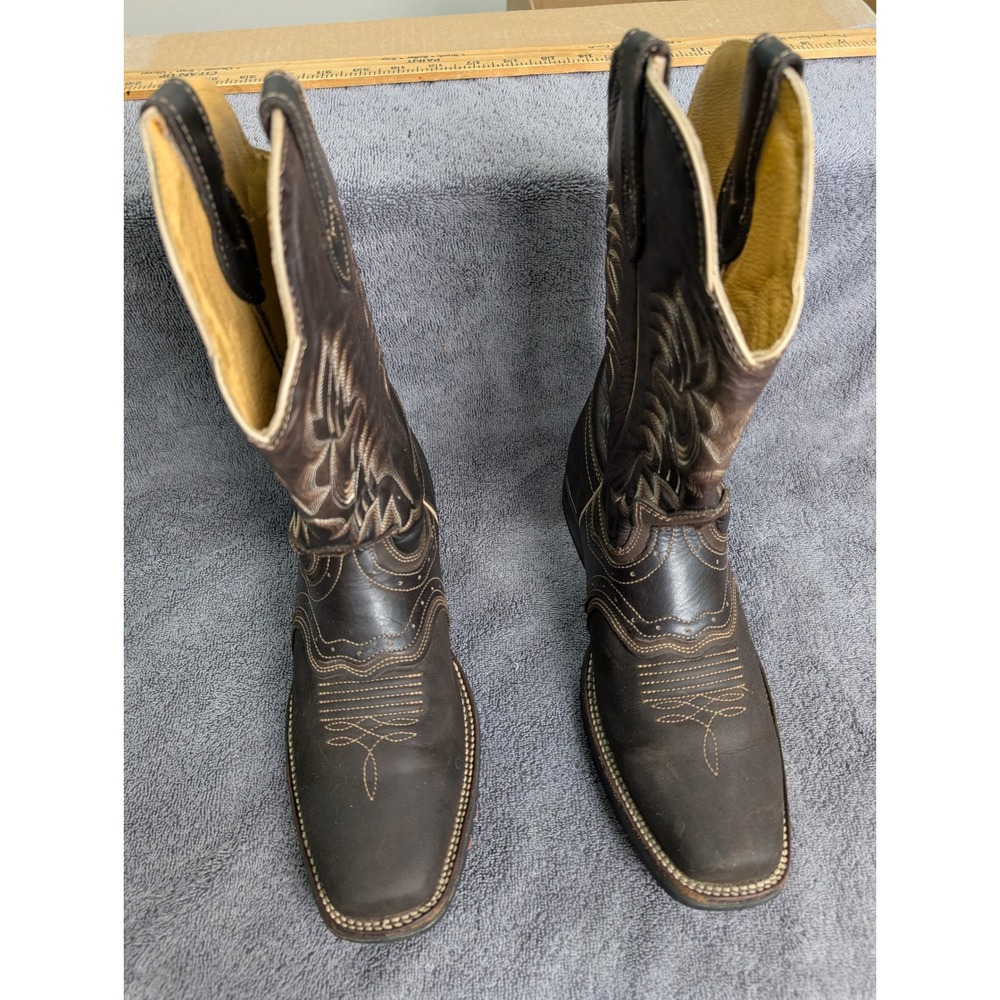 Establo Mens Brown Leather Western Cowboy Boots 6176-18 Size 9.5